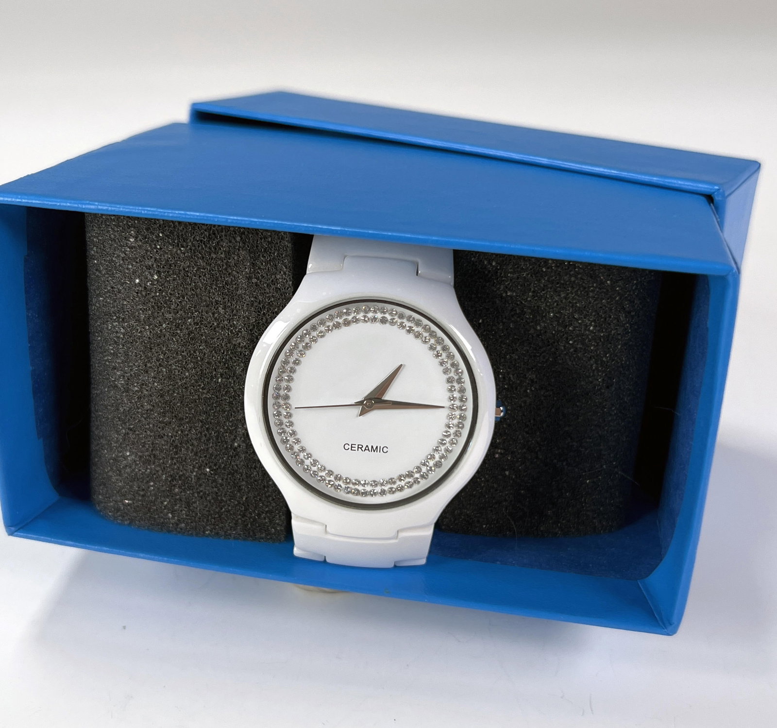 ADRIENNE LIMITED EDITION WHITE CERAMIC WATCH: ADRIENNE LIMITED EDITION WHITE CERAMIC WATCH</