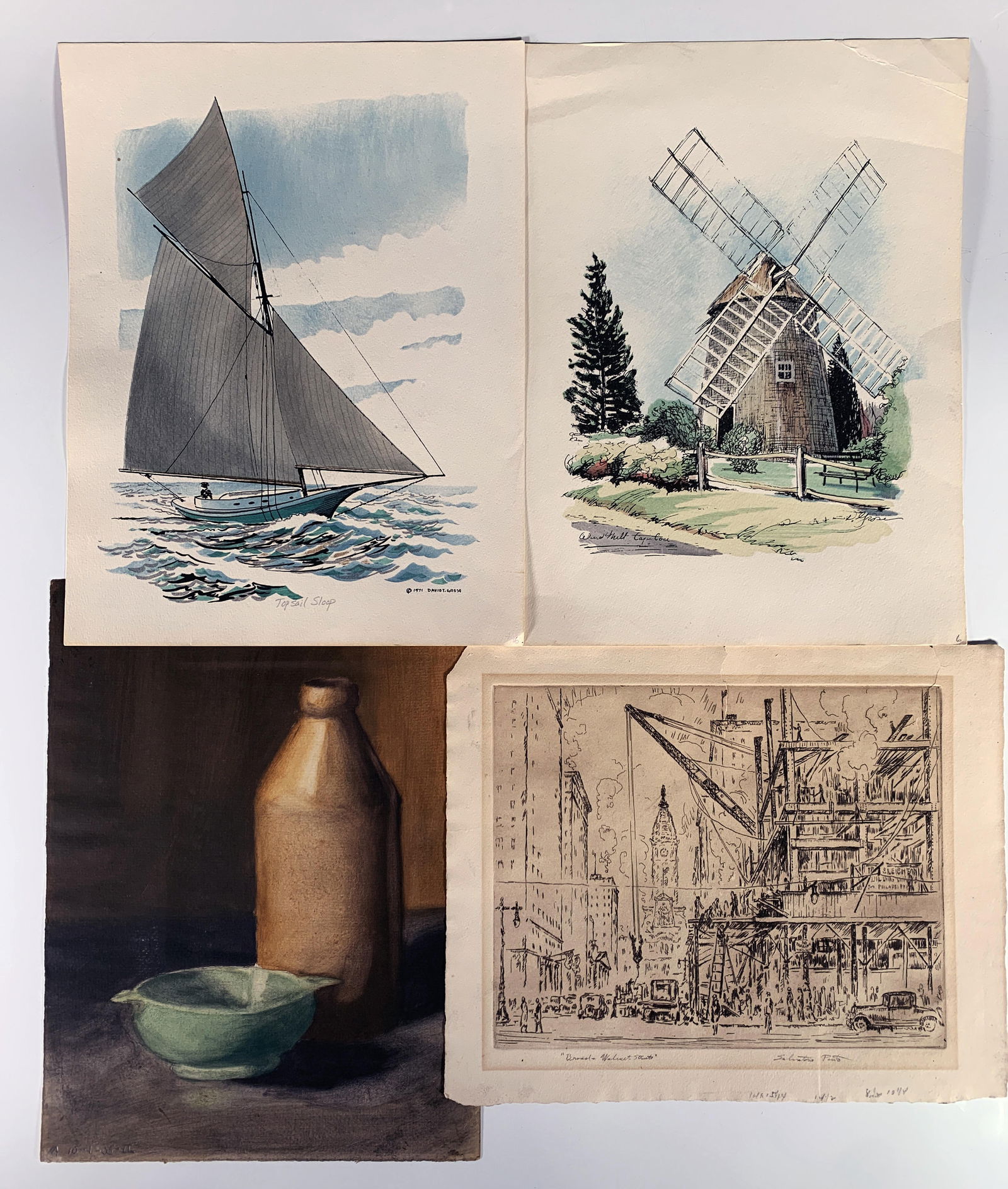 3 PRINTS AND ORIGINAL STILL LIFE PAINTING SIGNED: 3 PRINTS AND ORIGINAL STILL LIFE PAINTING SIGNED</