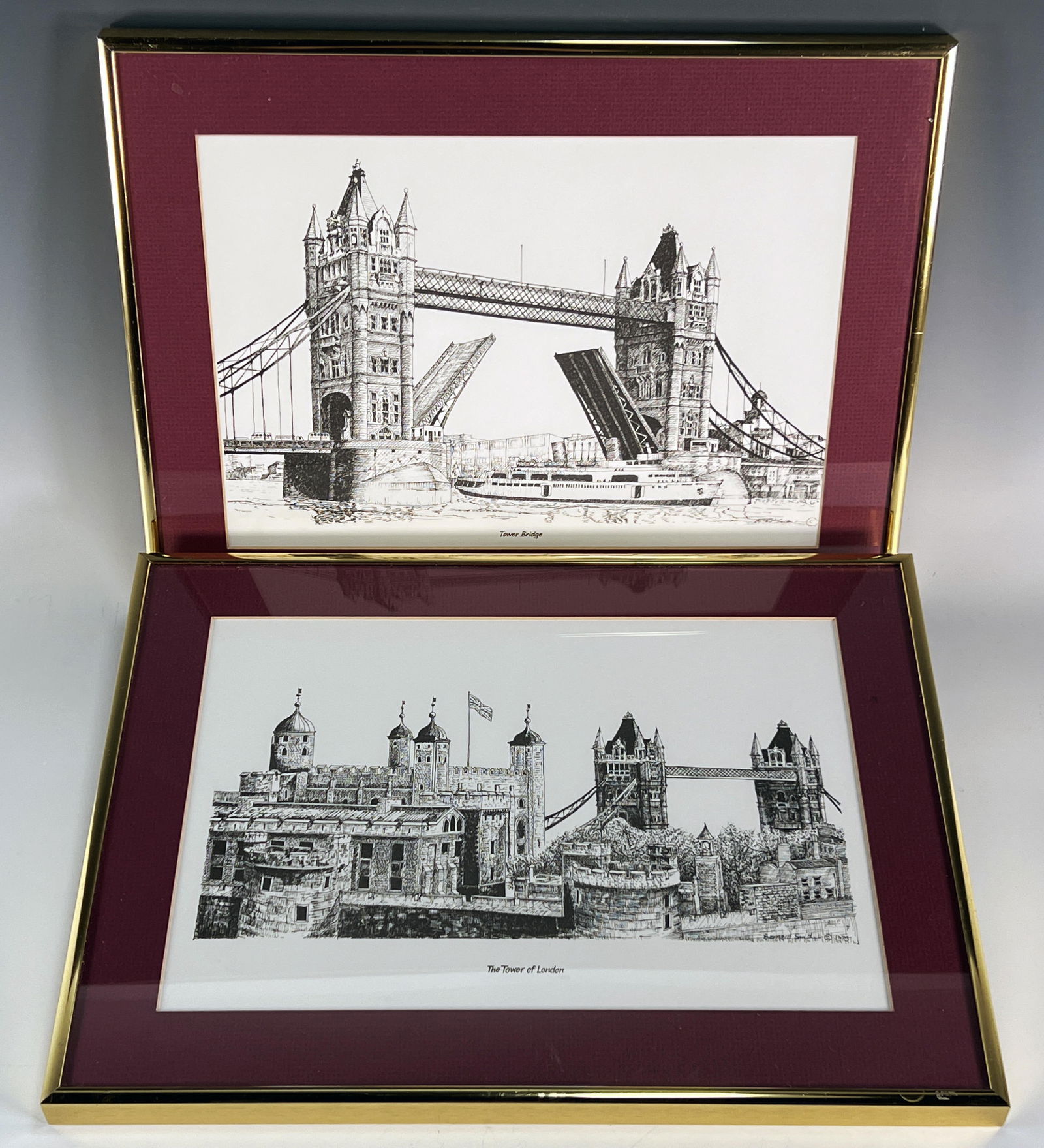 TOWER OF LONDON & TOWER BRIDGE BERNARD SMITH PRINTS (1 of 5)