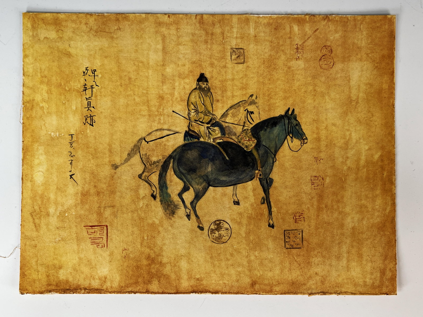 TWO HORSES AND A GROOM PRINT: TWO HORSES AND A GROOM PRINT