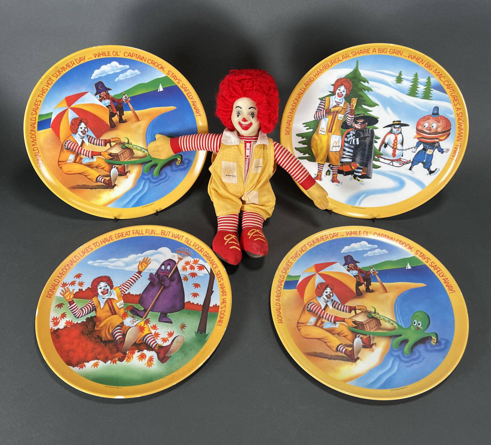 Mcdonalds Plates & Ronald Mcdonald Toy Auction