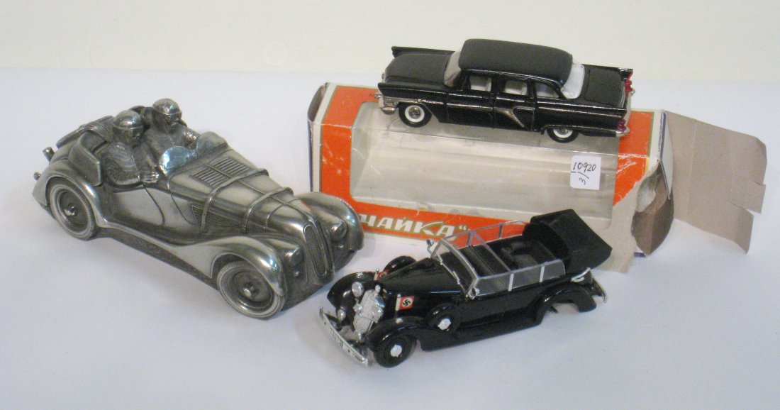 Three Toy Cars: Longest is about 7". Shipping: We are able to pack and ship this item to an address in the United States for $25.00 via USPS Priority Mail. Tracking information will be sent to your email address. Eac