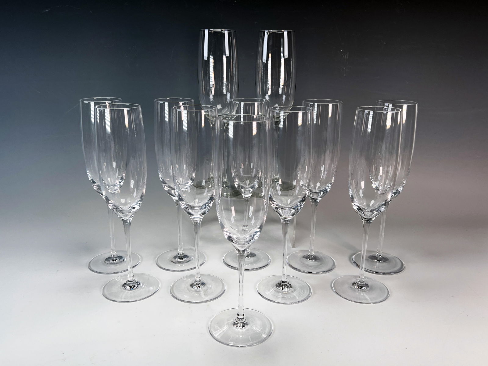 TWELVE CHAMPAGNE FLUTES MADE IN FRANCE (1 of 3)