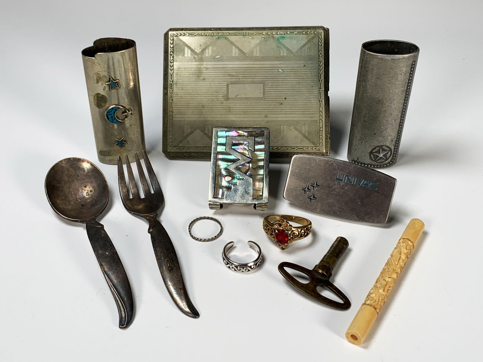 STERLING SILVERPLATE ITEMS ZIPPO (1 of 8)