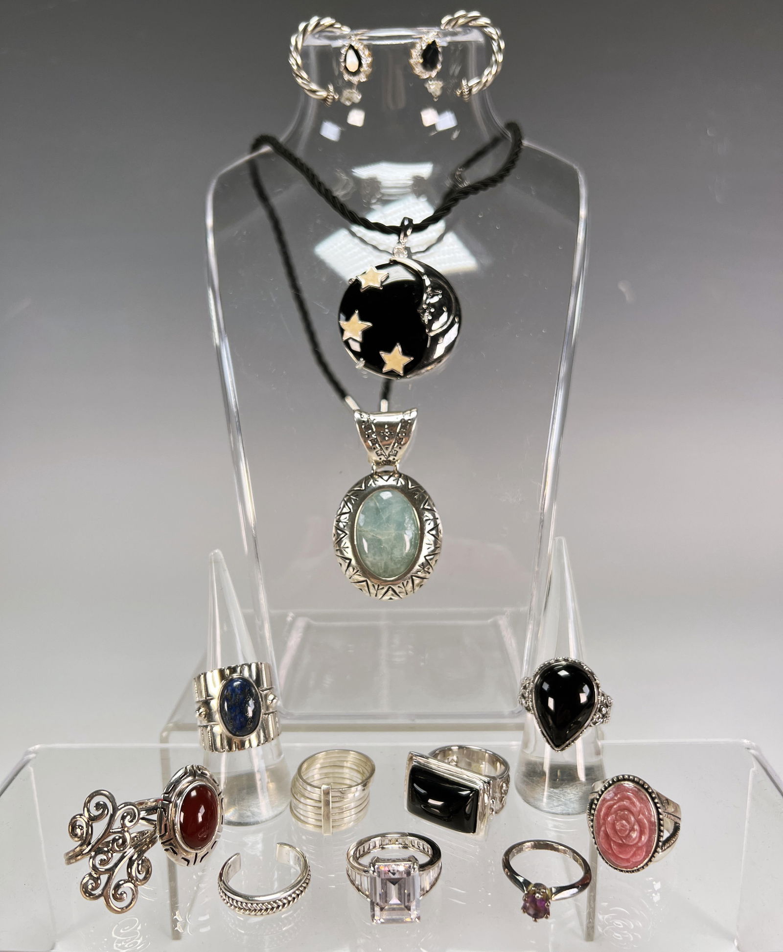 MODERN STERLING SILVER, 14K & STONE JEWELRY (1 of 12)