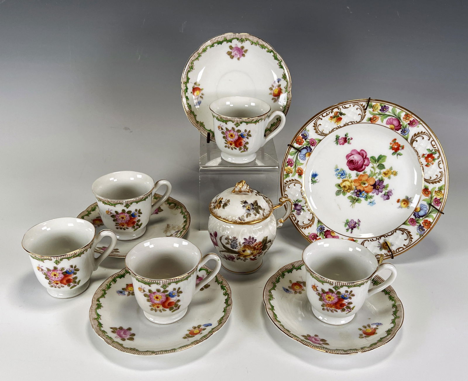 CORINTHIAN CHINA DEMITASSE CUPS AND SAUCERS (1 of 6)