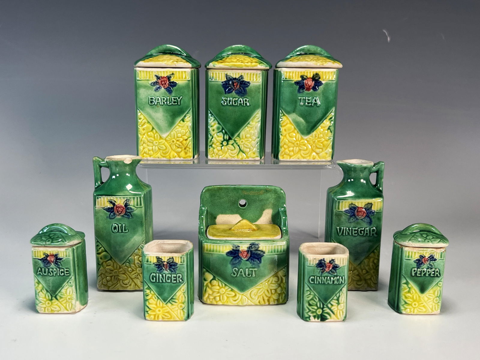 HAND PAINTED VINTAGE CERAMIC SPICE SET MADE IN JAPAN (1 of 4)