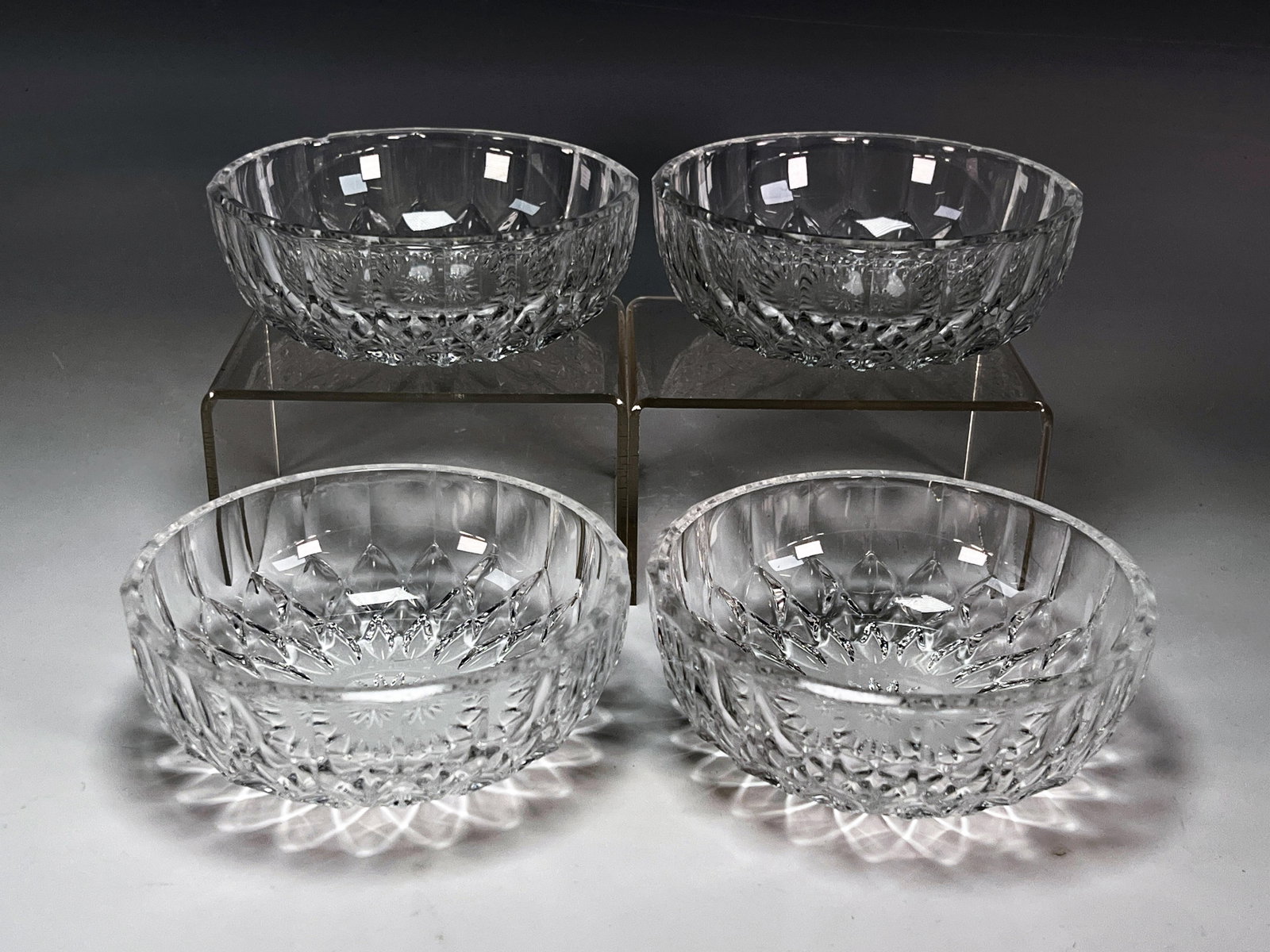 4 SMALL VAL ST. LAMBERT BOWLS: 4 SMALL VAL ST. LAMBERT BOWLS