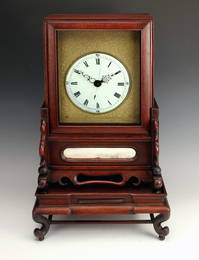 CHINESE BRACKET CLOCK ON STAND