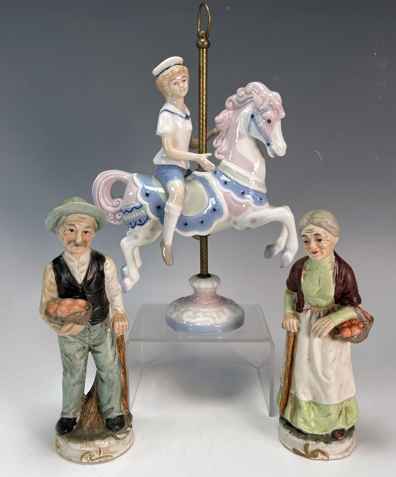 CERAMIC CAROUSEL HORSE FIGURES WATKINS GLEN (1 of 6)