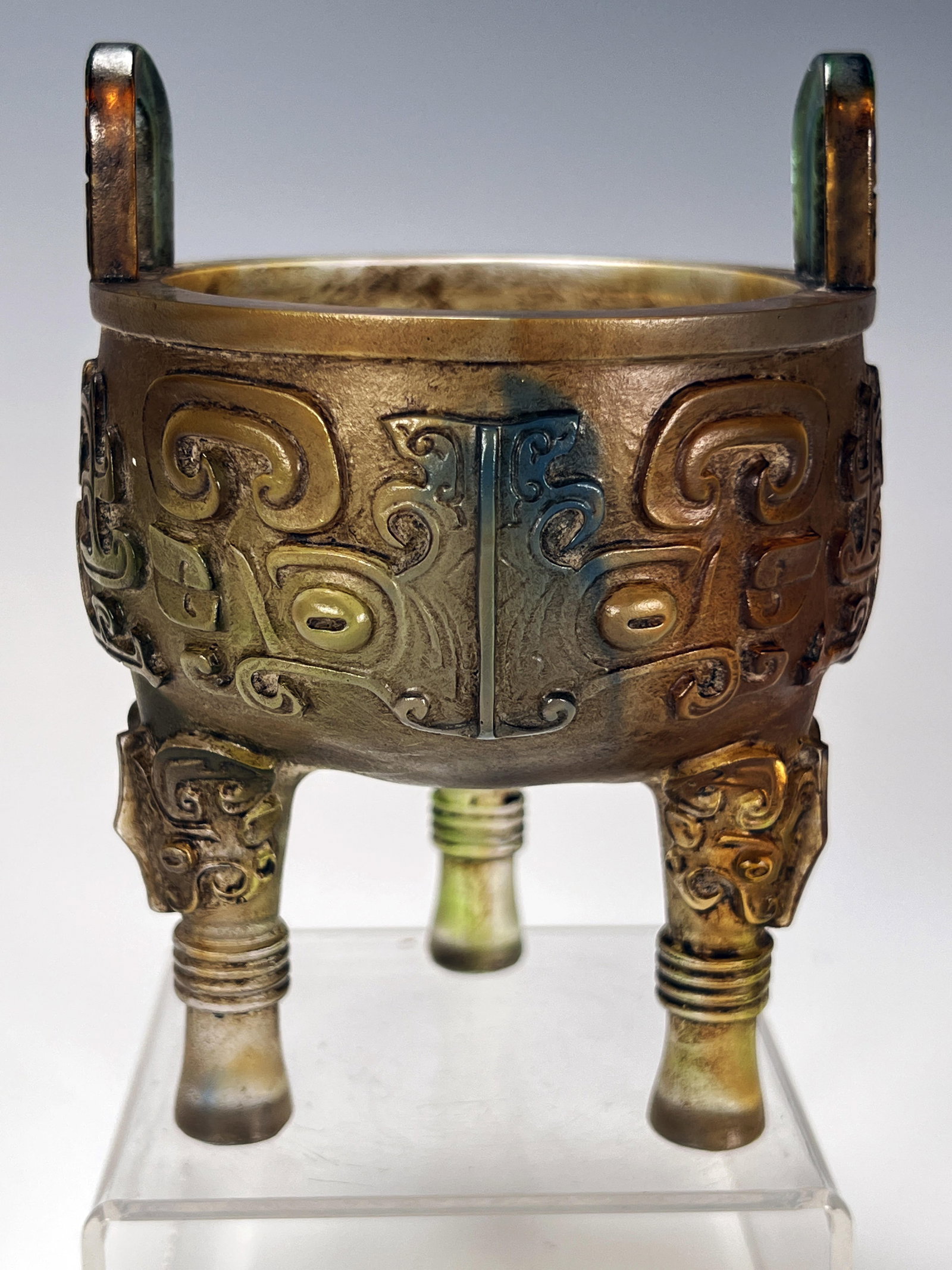 GLASS TRIPOD CENSER: GLASS TRIPOD CENSER