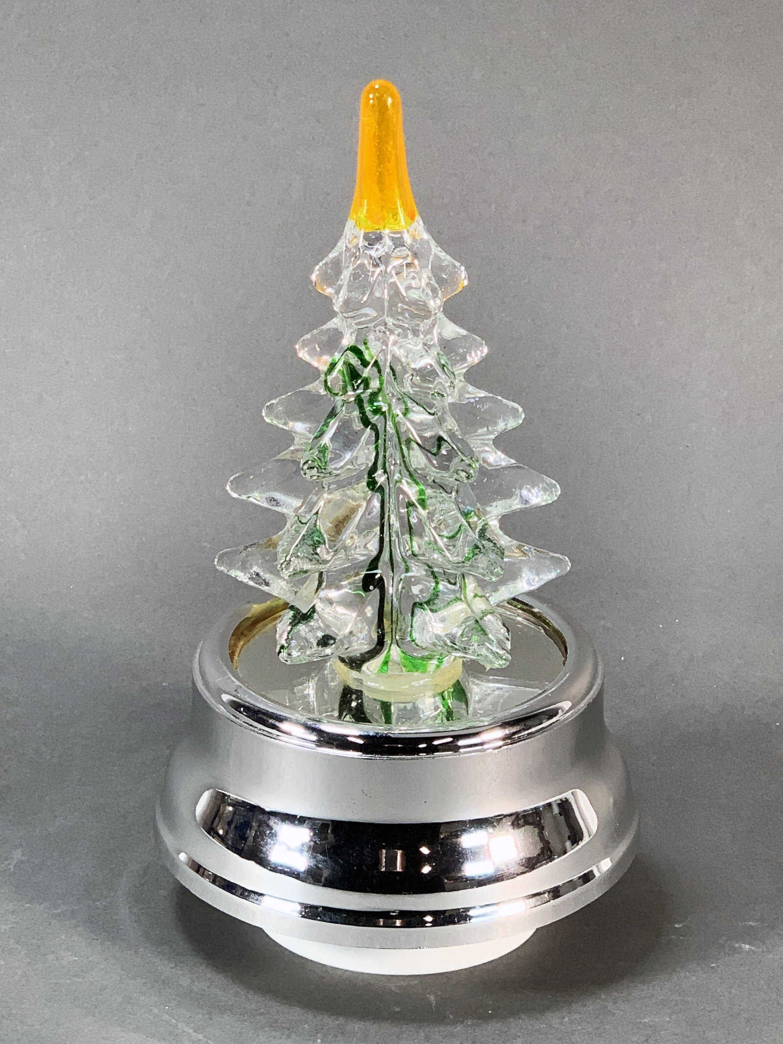 CHRISTMAS TREE ON MUSIC BOX STAND:  Christmas Tree Music Box Stand