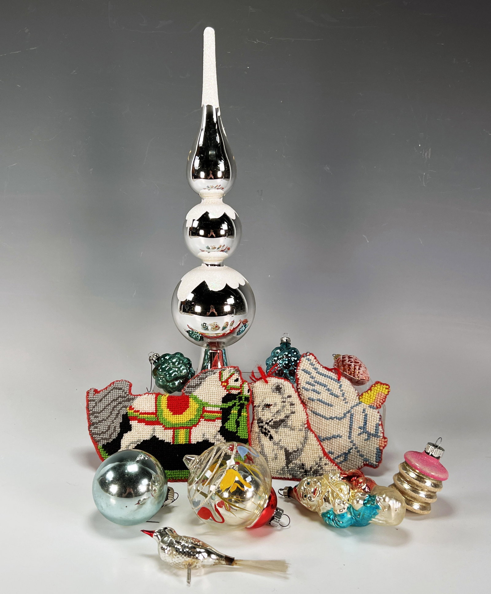 VINTAGE GLASS & FABRIC ORNAMENTS:  Vintage Glass & Fabric Ornaments for Sale