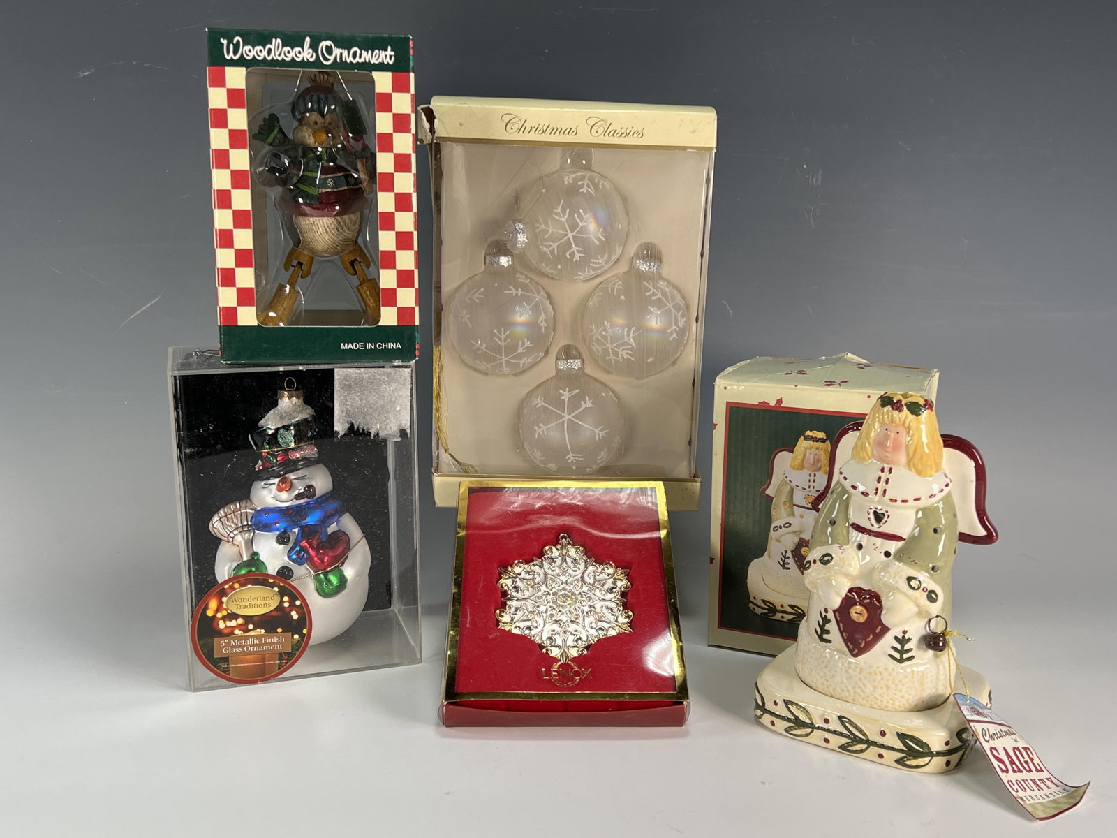 LOT OF GLASS & CERAMIC CHRISTMAS ORNAMENTS:  Lot of Glass & Ceramic Christmas Ornaments