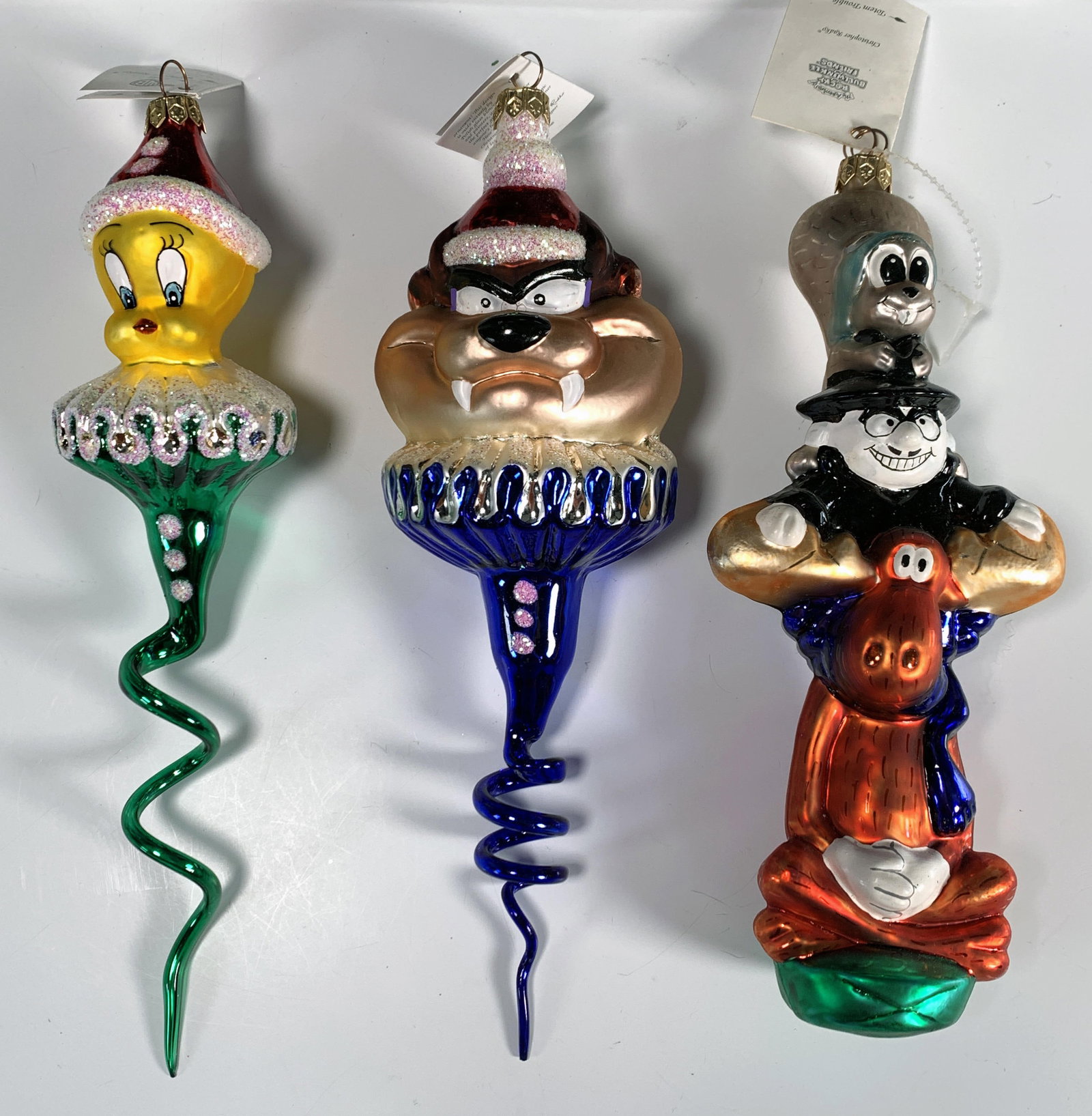 WARNER BROTHERS RADKO ORNAMENTS NUMBERED LIMITED EDITIONS:  Limited Edition Warner Brothers Radko Ornaments - Tweety & Taz