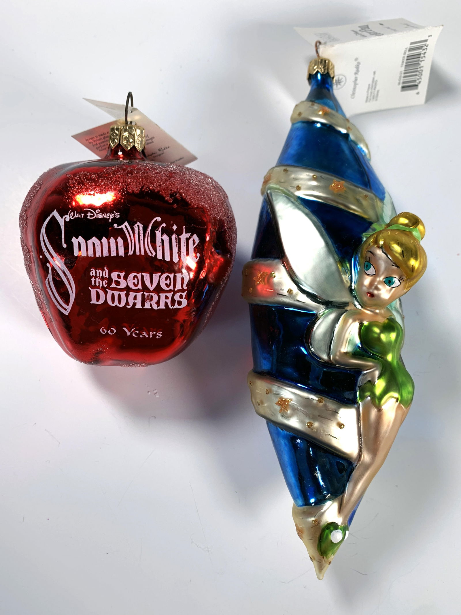 RADKO DISNEY TINKERBELL AND SNOW WHITE ORNAMENTS ONE SIGNED AND NUMBERED (1 of 6)