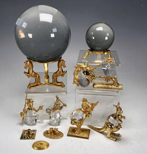 VINTAGE MANON SWAROVSKI CRYSTAL FIGURES 1984 & CRYSTAL BALLS:  Vintage Manon Swarovski Crystal Figures 1984 & Crystal Balls