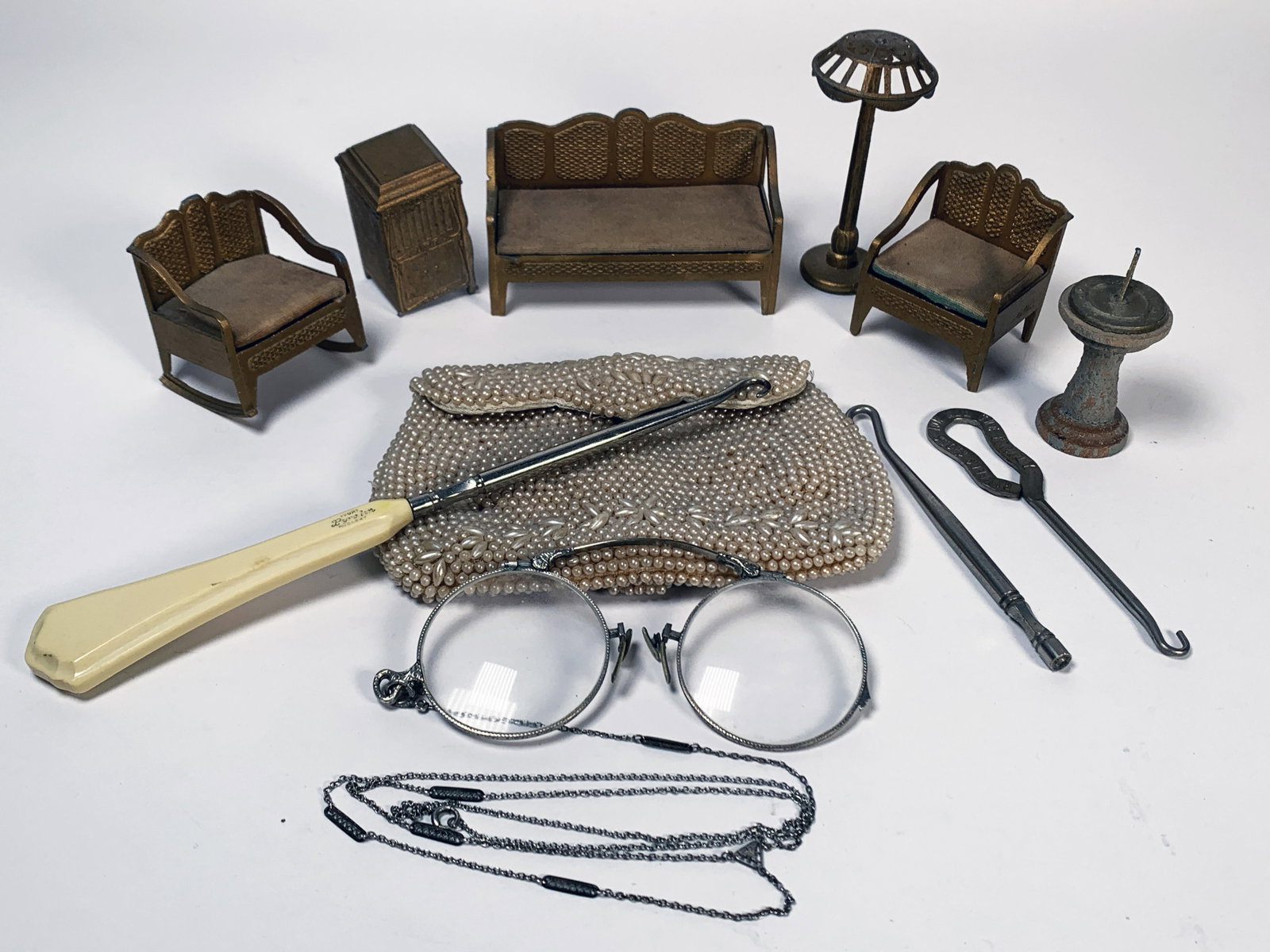 LOT OF MINIATURE COLLECTIBLES:  Lot of Miniature Collectibles - Vintage Dollhouse Furniture and Accessories
