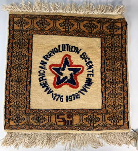 HAND WOVEN AMERICAN REVOLUTION BICENTENNIAL TEXTILE