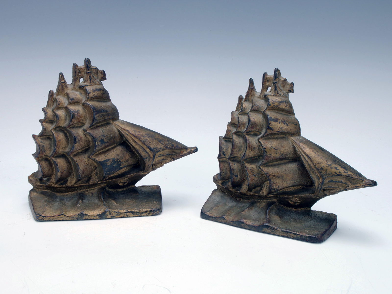 VINTAGE NAUTICAL CAST SHIP BOOKENDS - MARITIME ELEGANCE (1 of 3)