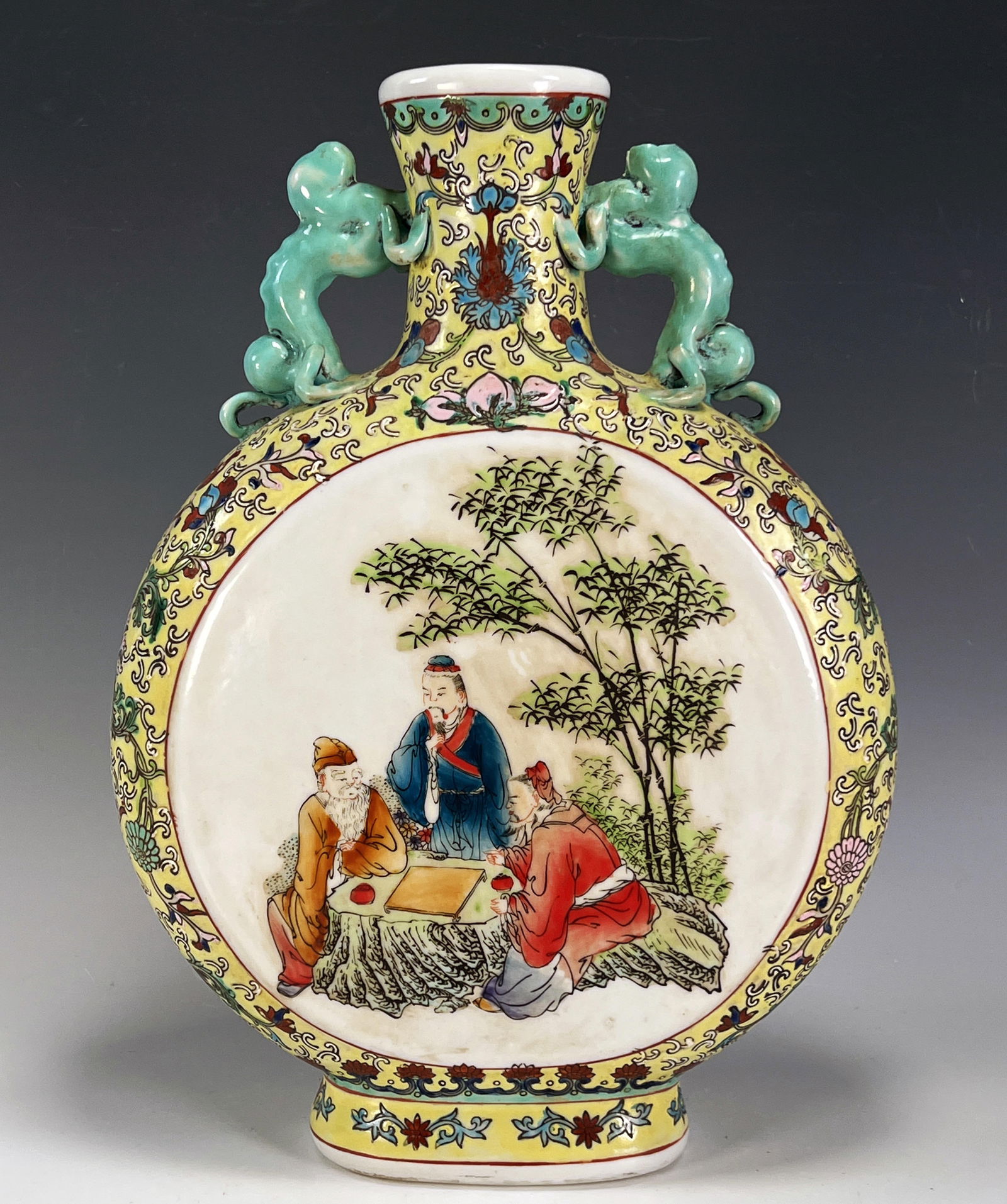 CHINESE PORCELAIN SCHOLAR MOONFLASK (1 of 5)