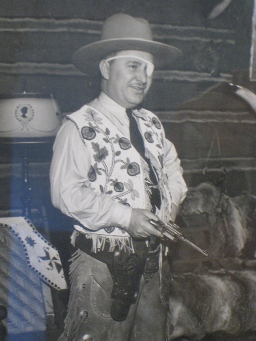 Photo Of Wiley Post: Probably taken in the 1930s. Has museum stamp, but was not removed from the frame. A black and white photo of Wiley Post, the early 20th century pioneer aviator who was killed with Will Rogers while t