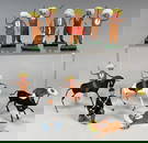 SMALL MEXICAN CLAY BULLFIGHTING FIGURES