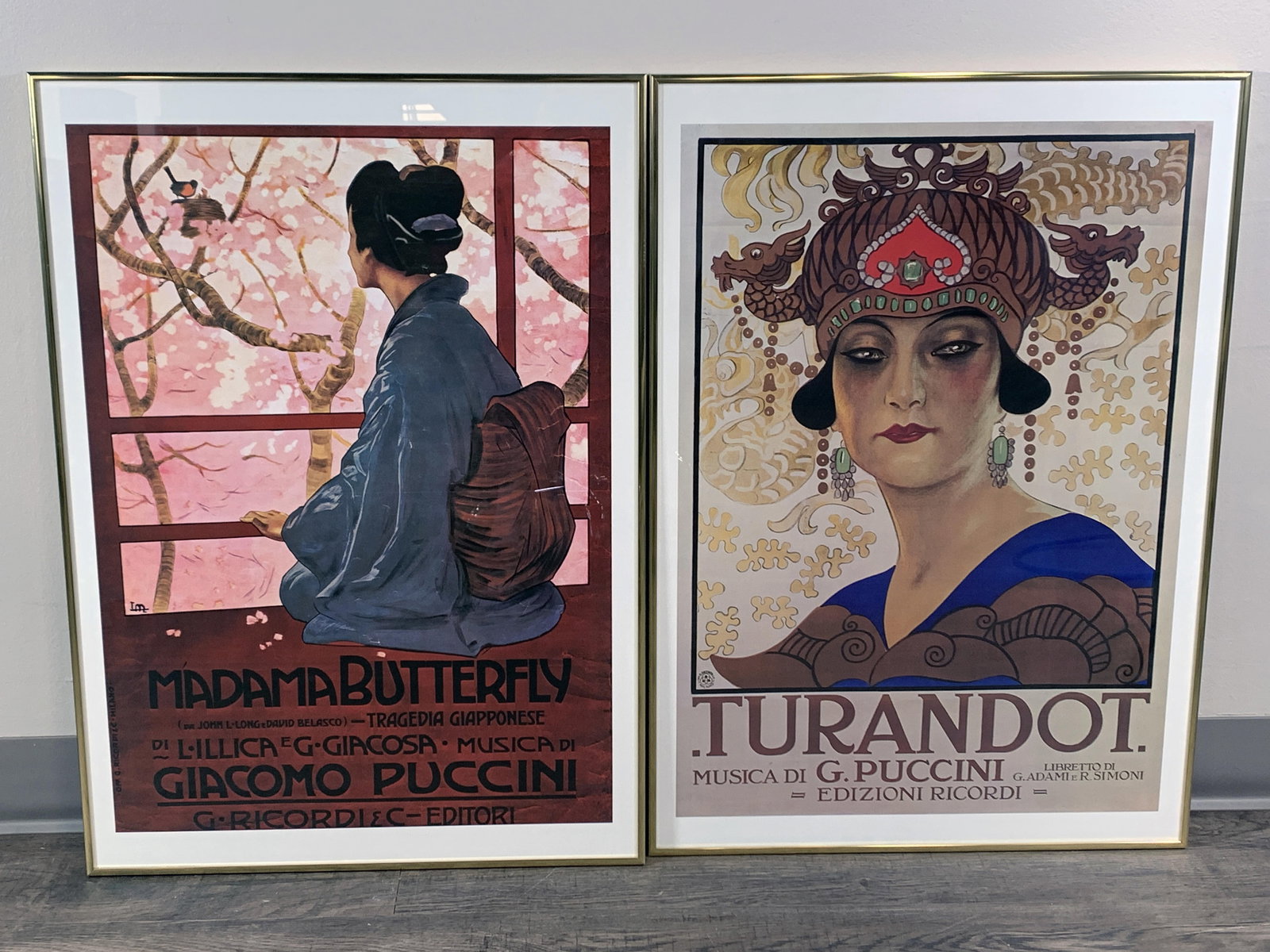 2 FRAMED REPRODUCTION PUCCINI OPERA POSTERS (1 of 4)