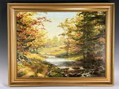 H. C. FUNK FOREST PAINTING DATED 1954