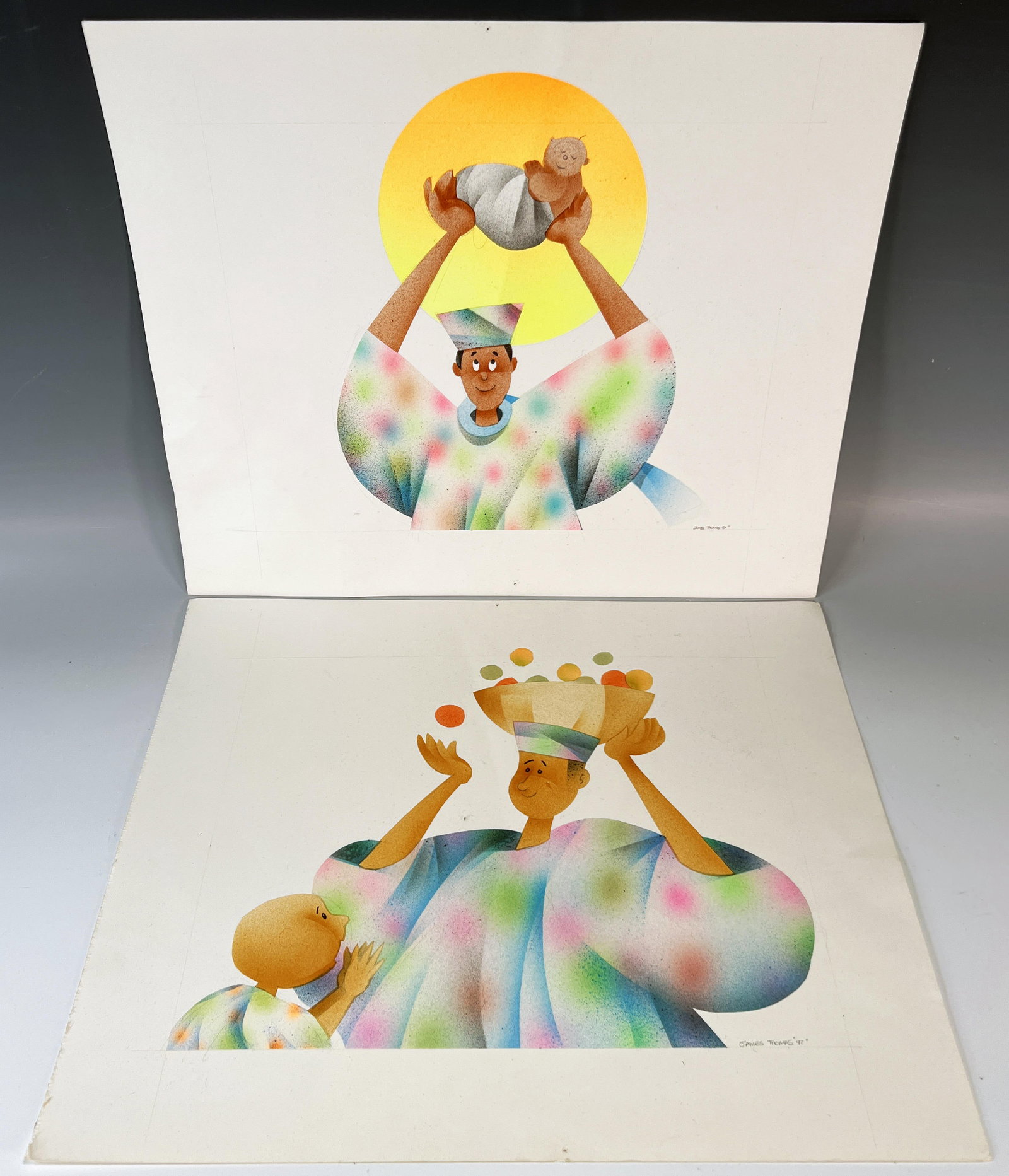 2 JAMES THOMAS ART PIECES DATED 1997