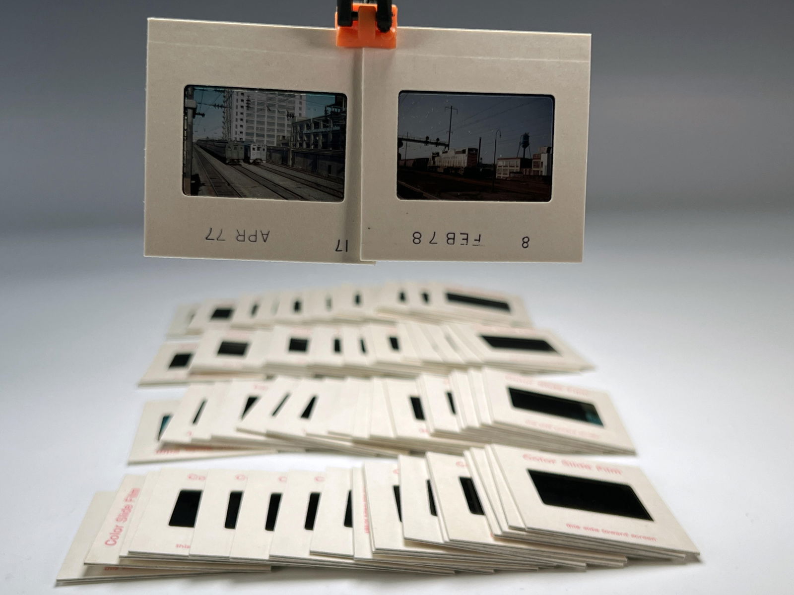 LOT OF SLIDES OF TRAINS TROLLEYS RAILWAYS 1977 - 1978 (1 of 11)