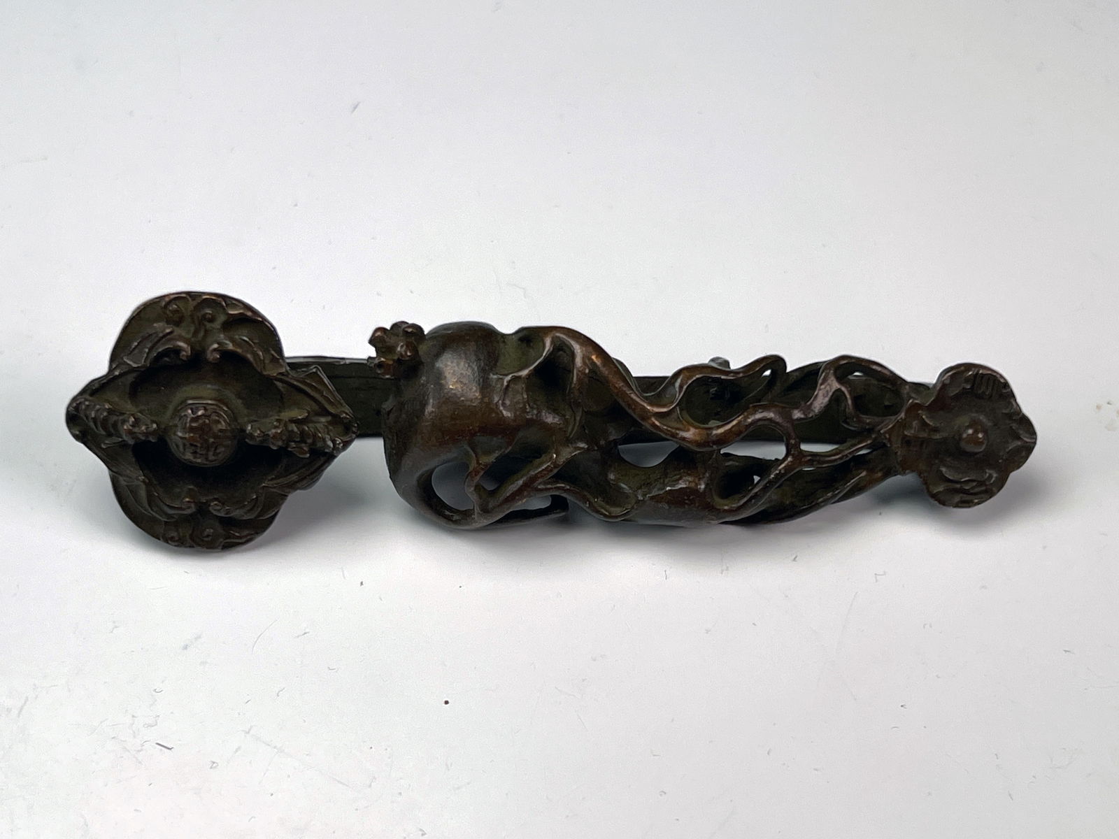 ANTIQUE BRONZE RUYI SCEPTER WITH SERPENTINE DESIGN (1 of 4)