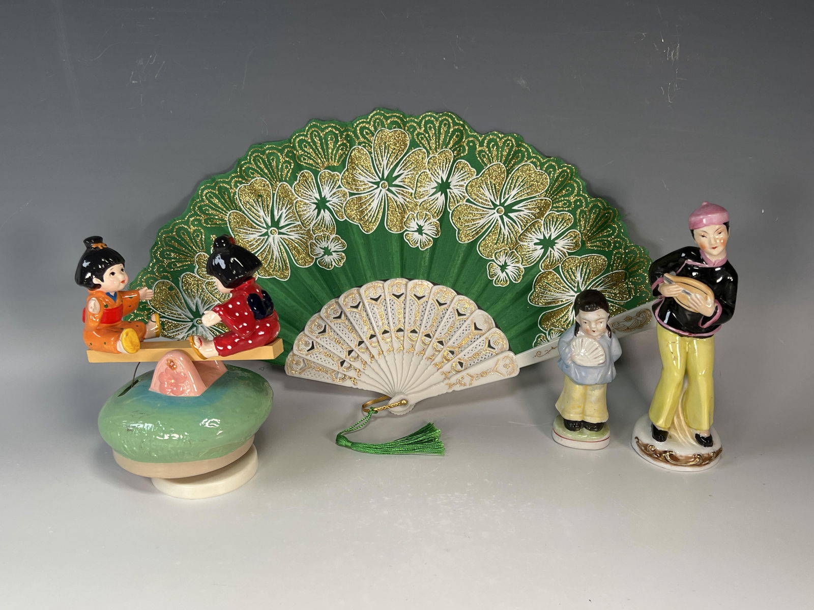 COLLECTION OF ASIAN THEMED FIGURINES MUSIC BOX AND MORE (1 of 5)