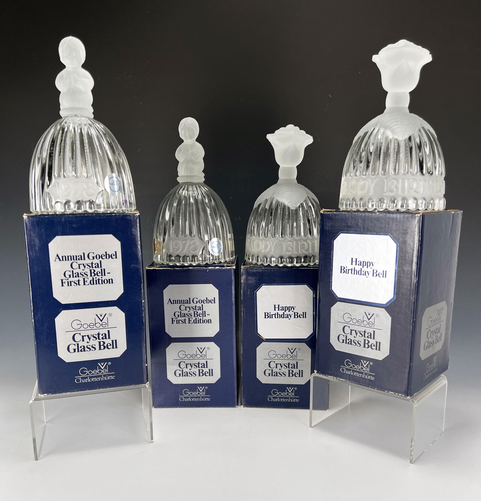 FOUR GOEBEL CRYSTAL BELLS IN BOX (1 of 6)