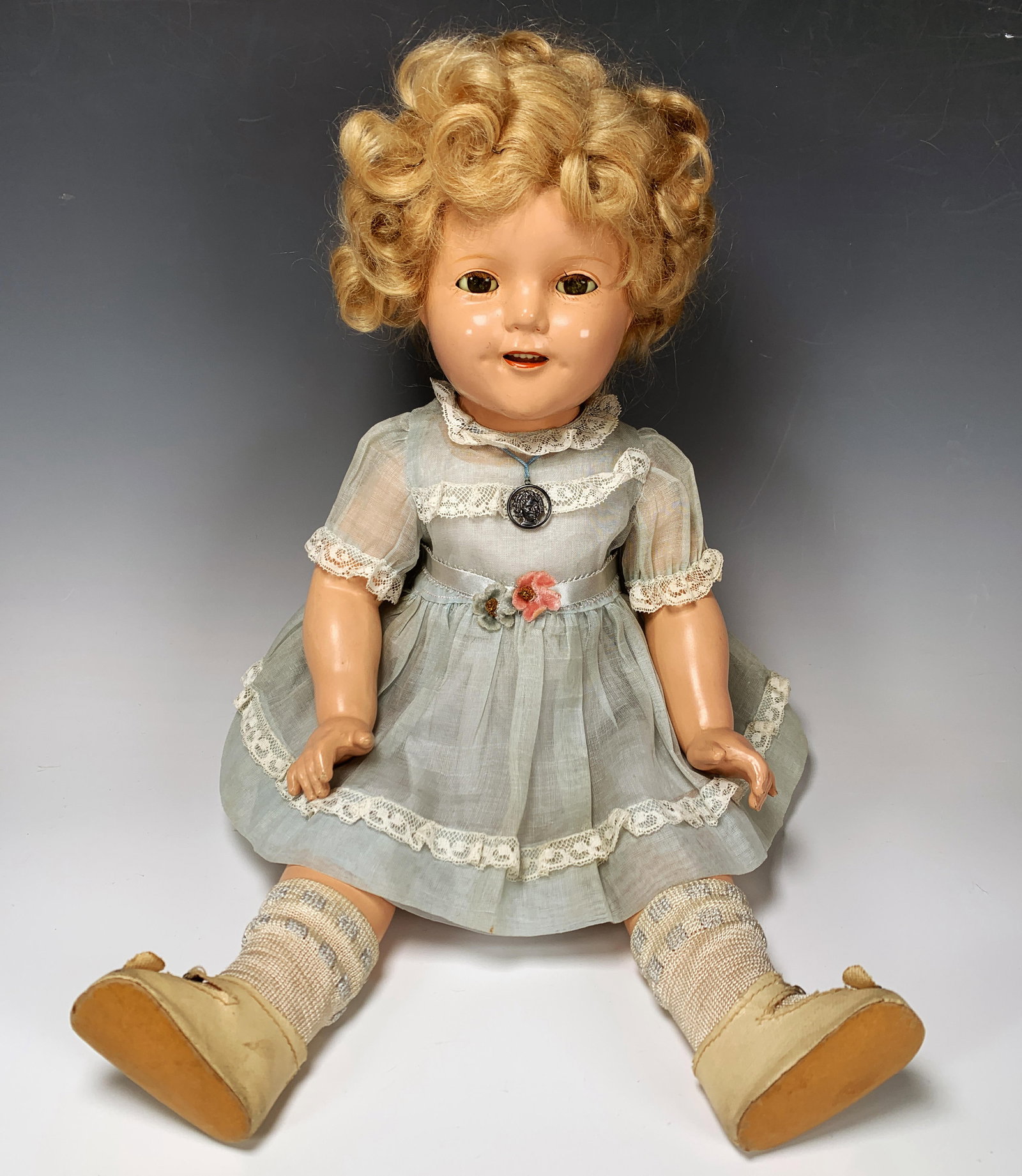 VINTAGE SHIRLEY TEMPLE DOLL IDEAL STERLING PENDANT (1 of 7)