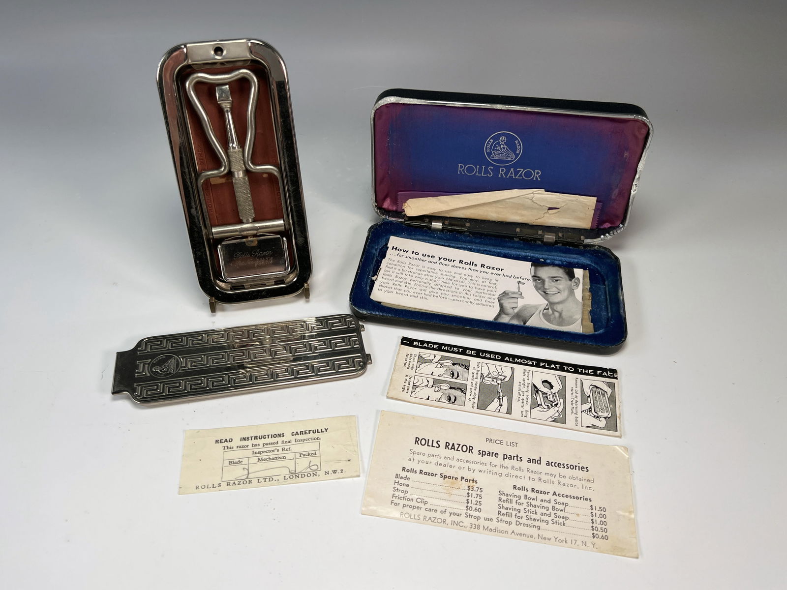 VINTAGE ROLLS RAZOR STAINLESS STEEL IN CASE (1 of 7)