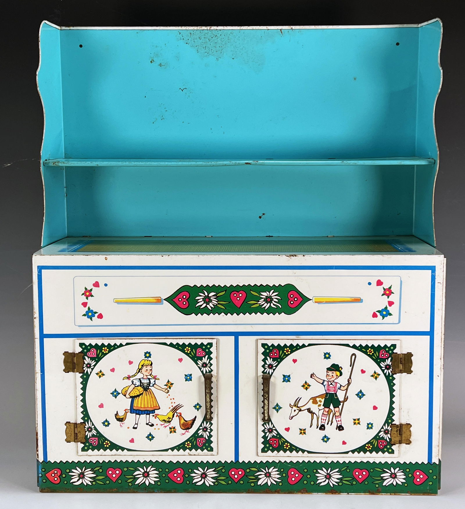 WOLVERINE SUPPLY TIN LITHO TOY KITCHEN HUTCH (1 of 8)