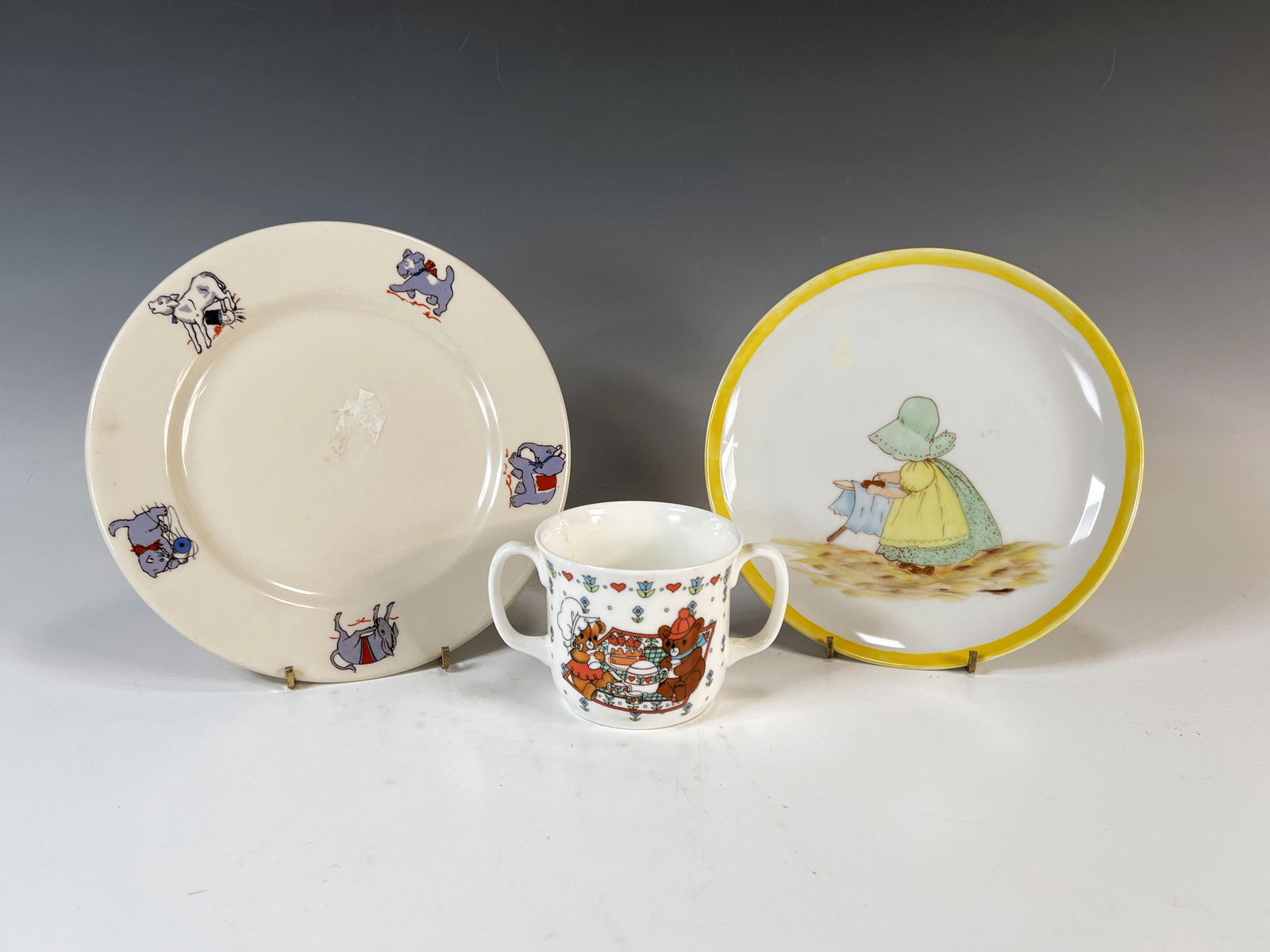 TWO CHILDRENS PLATES & CUP (1 of 4)