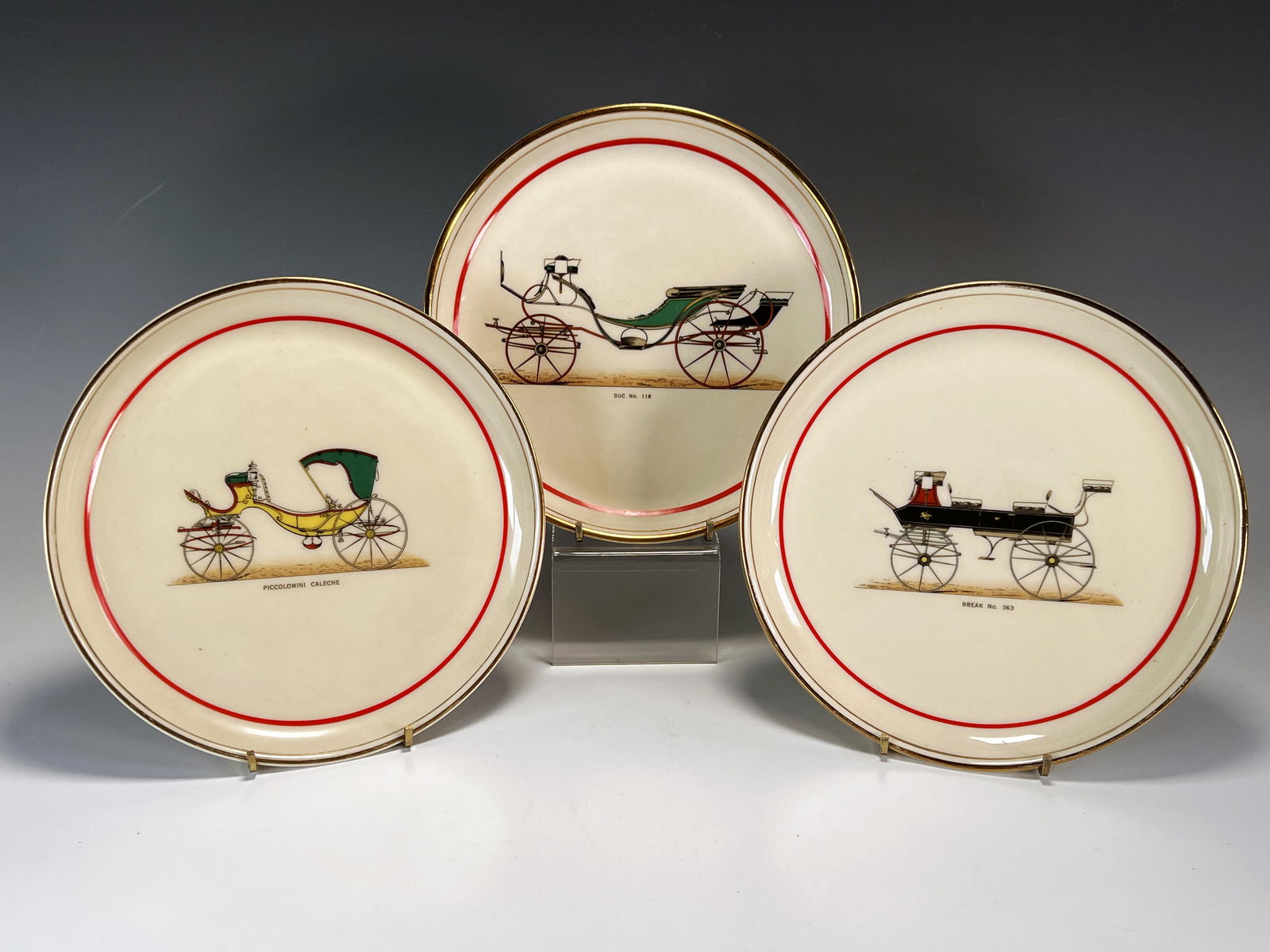 3 HYALYN PORCELAIN ANTIQUE CAR PLATES (1 of 5)