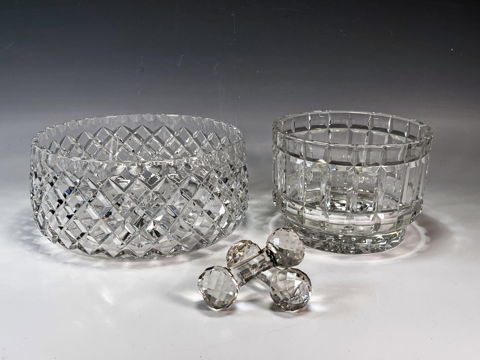 CRYSTAL LOT BOWLS, KNIFE RESTS CESKA