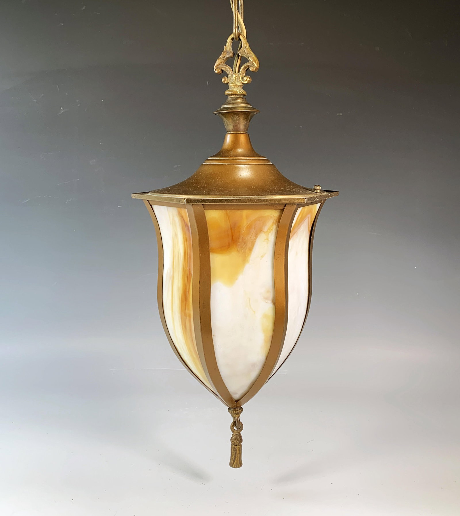 SLAG GLASS LANTERN PENDANT CHANDELIER (1 of 3)