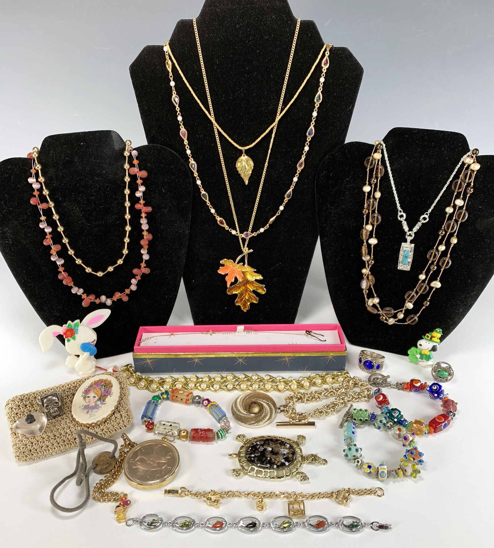 ASSEMBLED JEWELRY LOT FRANKLIN MINT BRONZE 14K (1 of 6)