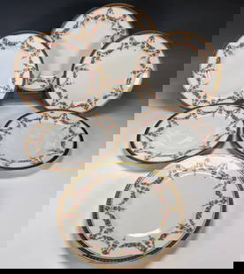 6 HABSBURG MZ AUSTRIA ROSE SWAGS PLATES