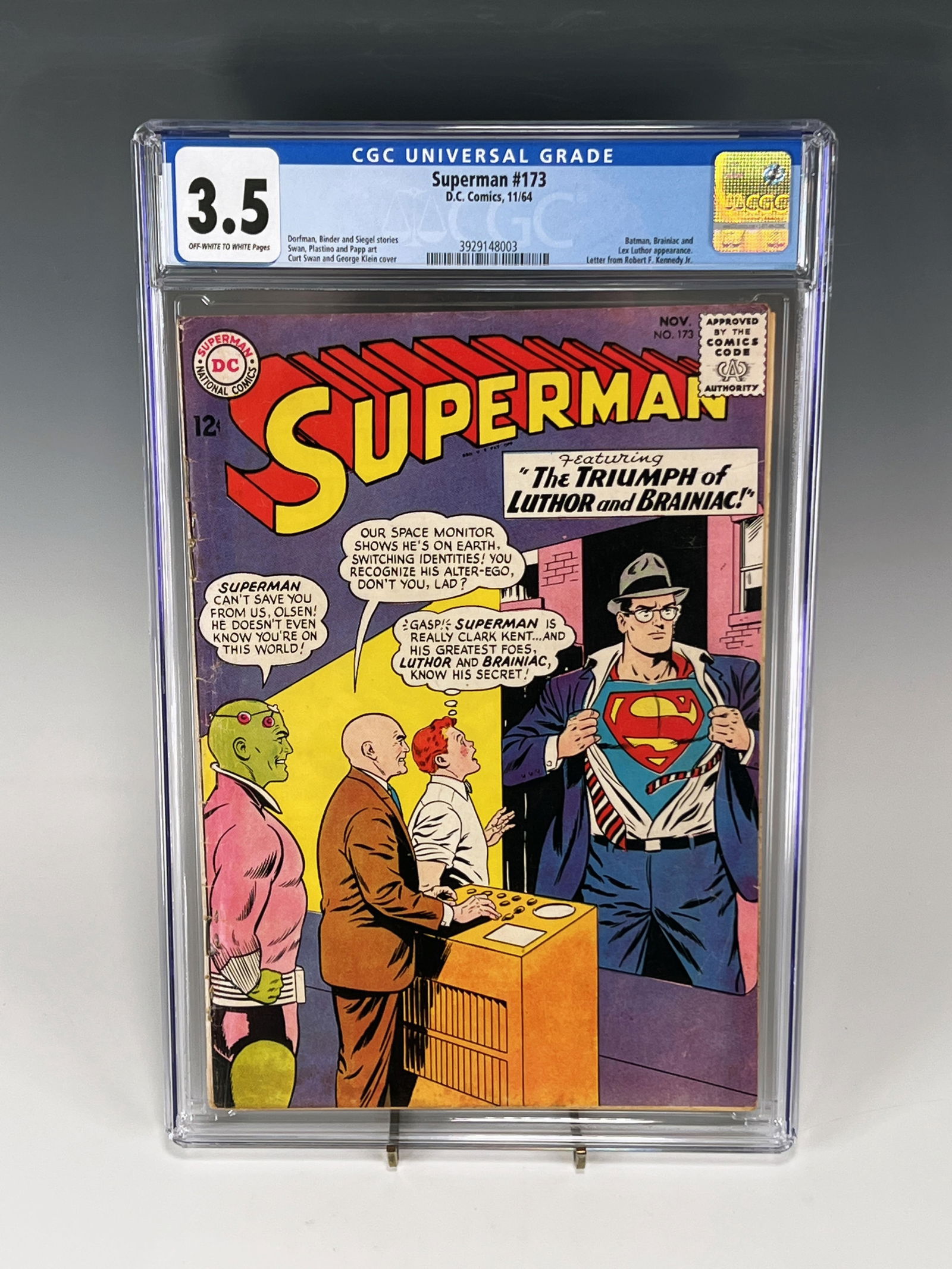 SUPERMAN #173, CGC 3.5 - A CLASSIC ACTION ISSUE (1 of 4)