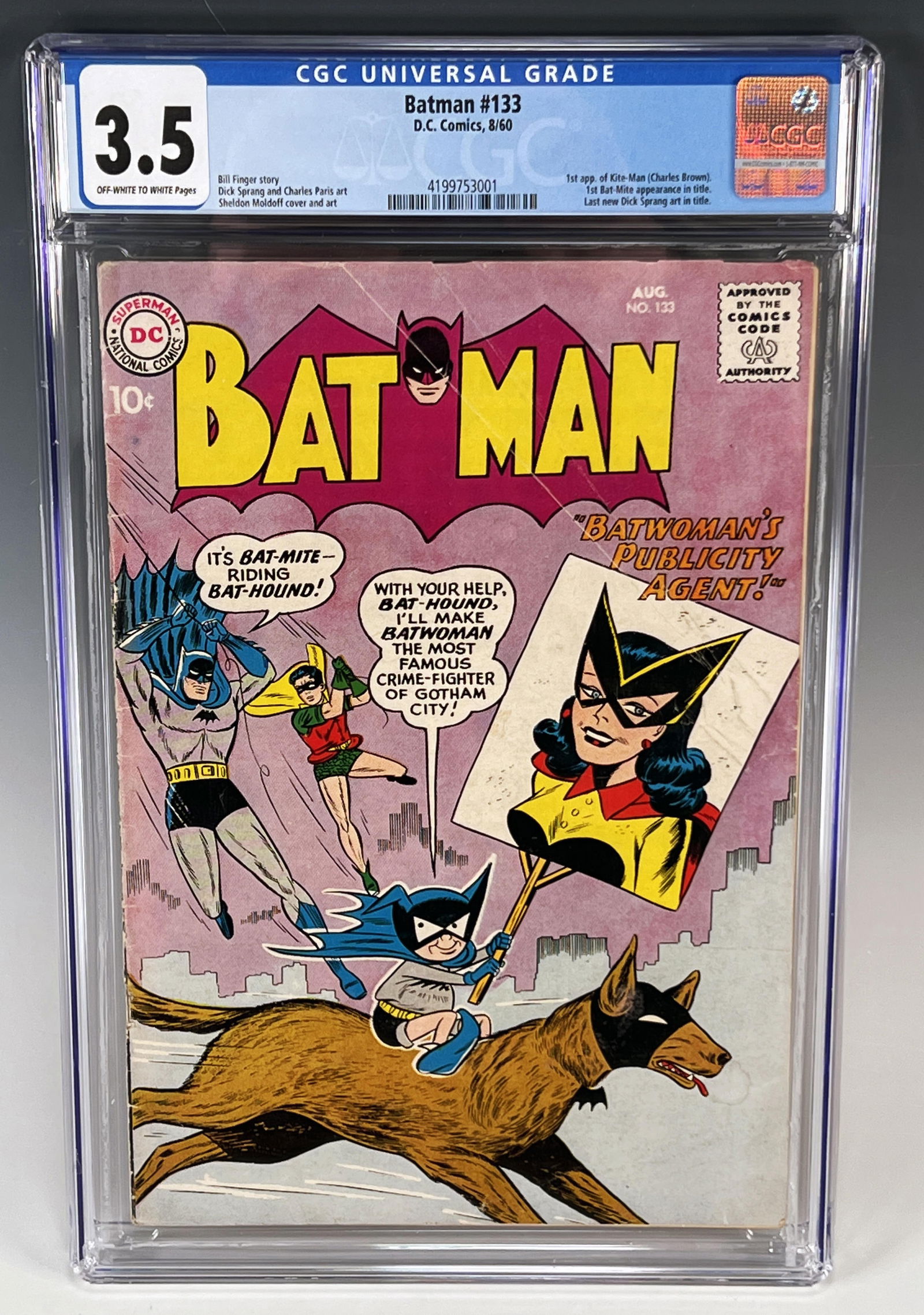 FIRST KITE-MAN IN BATMAN #133 CGC 3.5, DC 1960 (1 of 4)