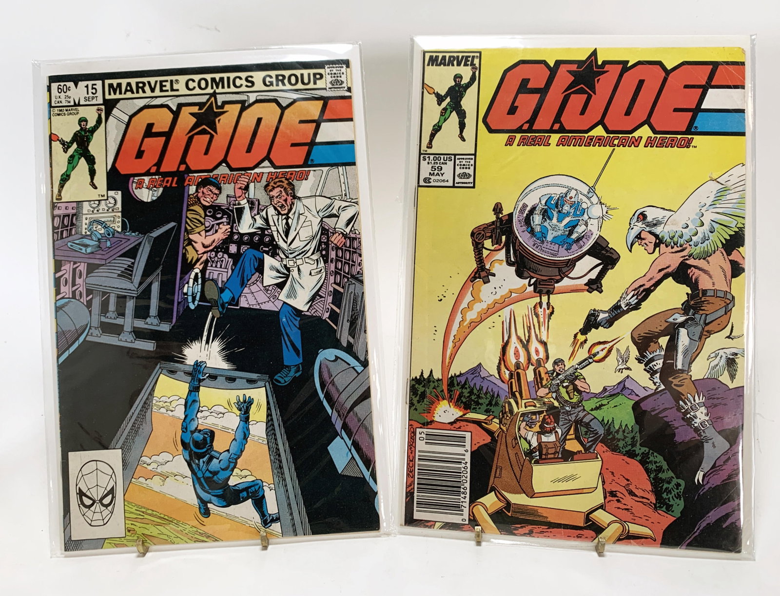 G. I. JOE #15 & 59 MARVEL COMICS 1983