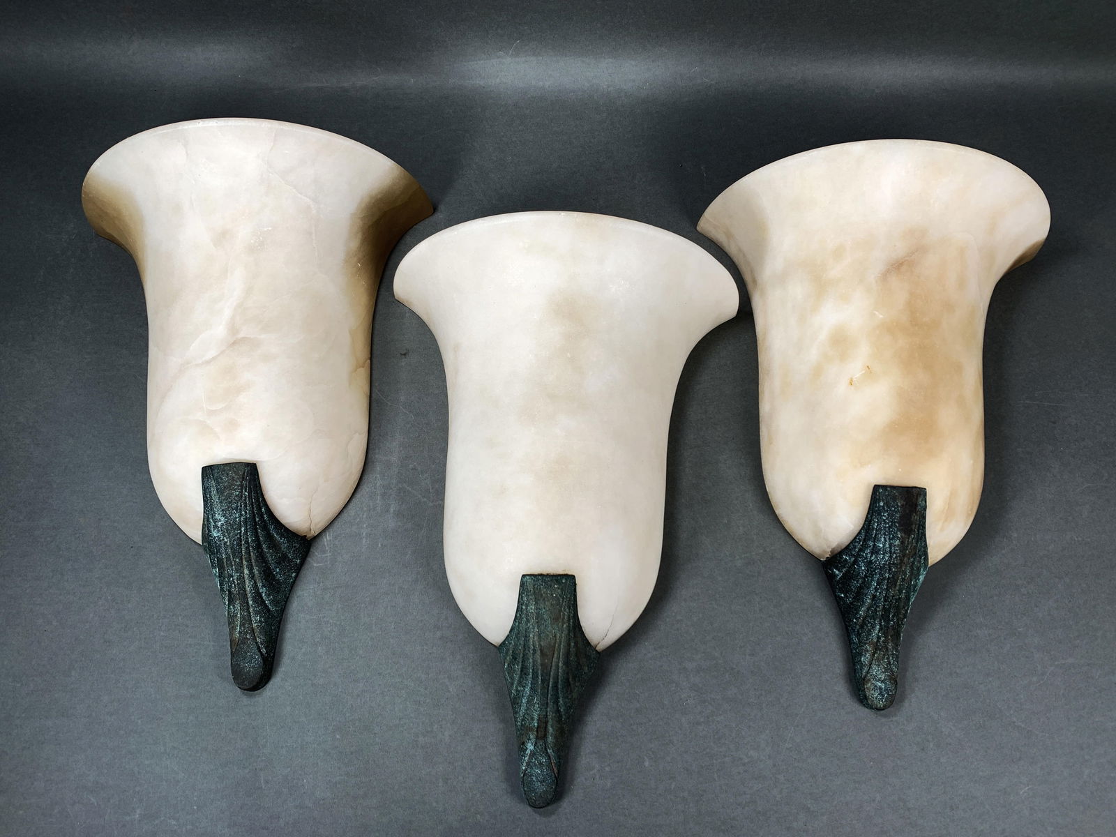 ITALIAN MARBLE WALL SCONCE SHADES WALL POCKET VASES (1 of 1)