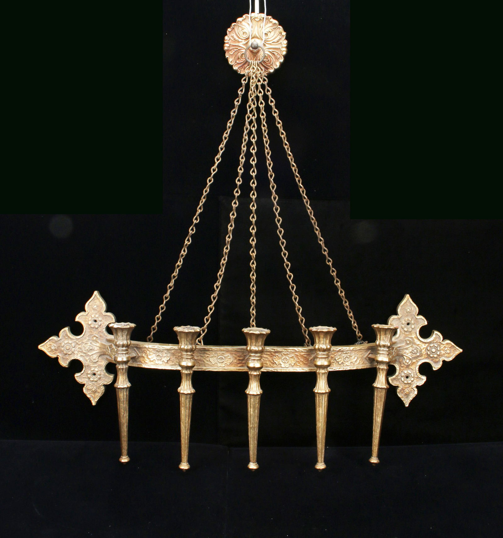 MID CENTURY GOTHIC STYLE GOLD SYROCO WALL SCONCE (1 of 7)