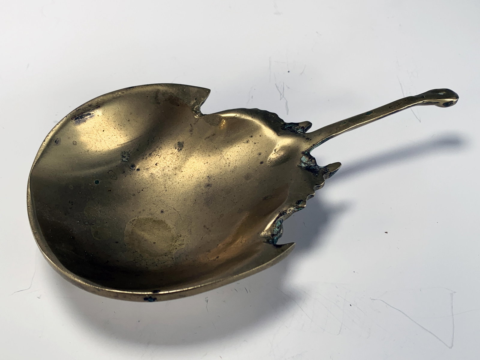 BRASS HORSESHOE CRAB ASHTRAY
