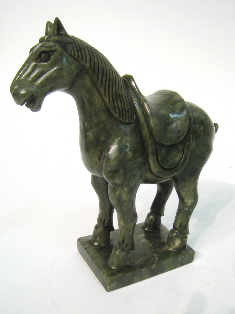 Chinese Spinach Jade Tang Style Horse